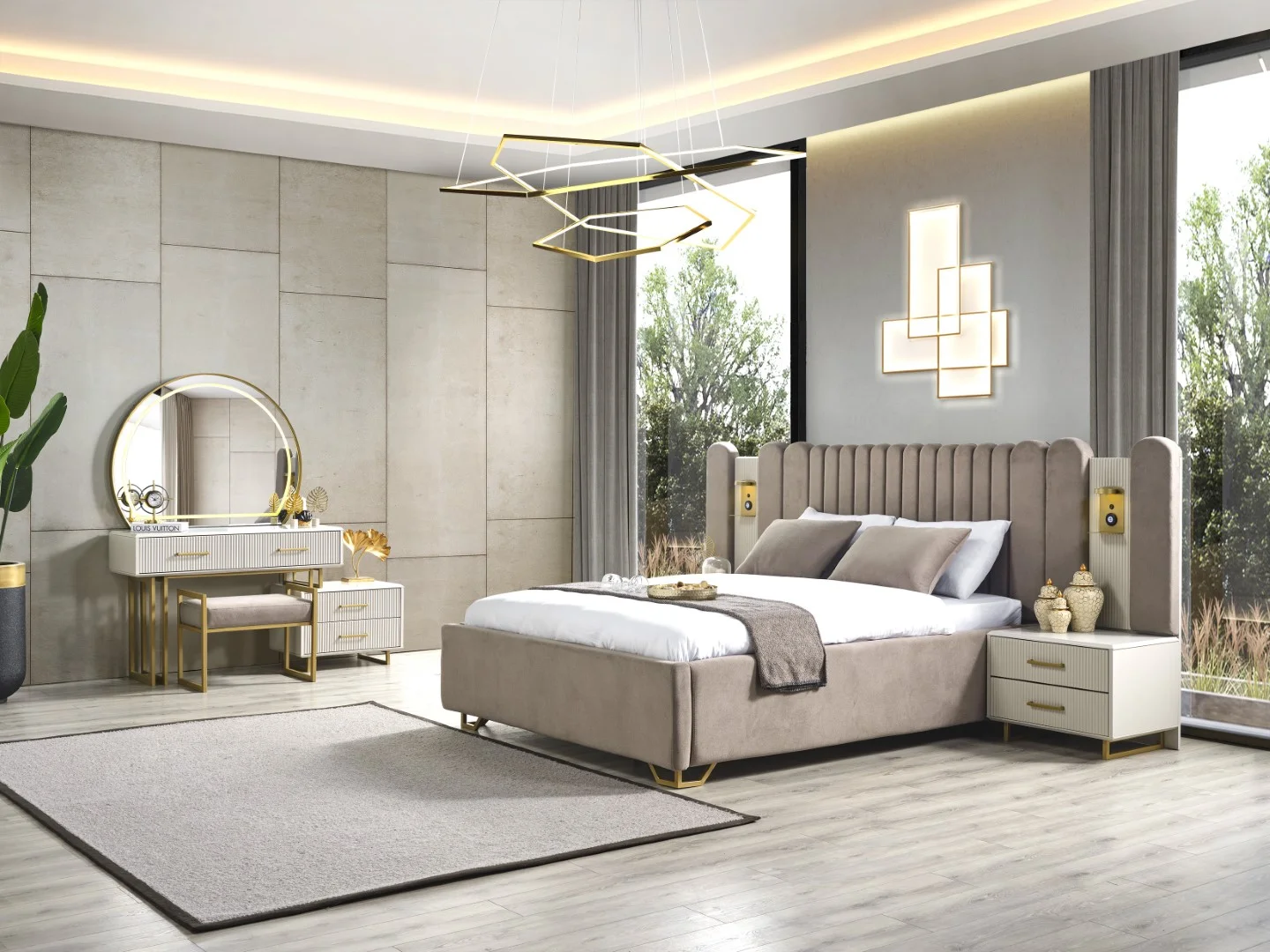 Gold Line Giyinme Dolabı & Yatak Odası 3