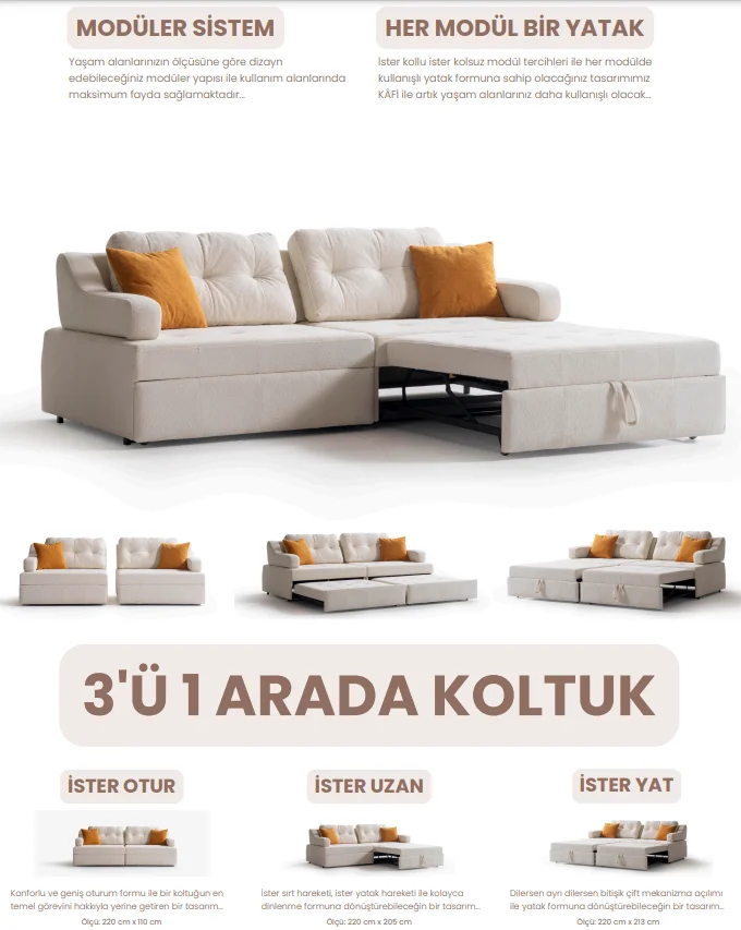 Kafi Modüler Koltuk - Kiremit 6