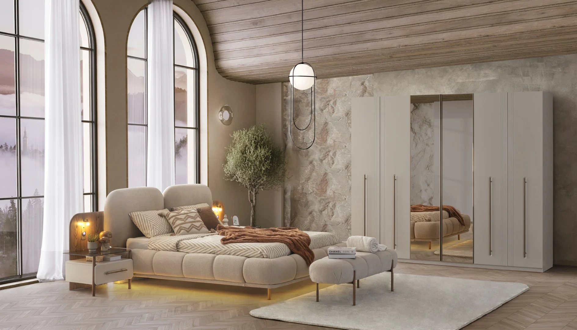 Lotus Yatak Odası & Giyinme Dolabı