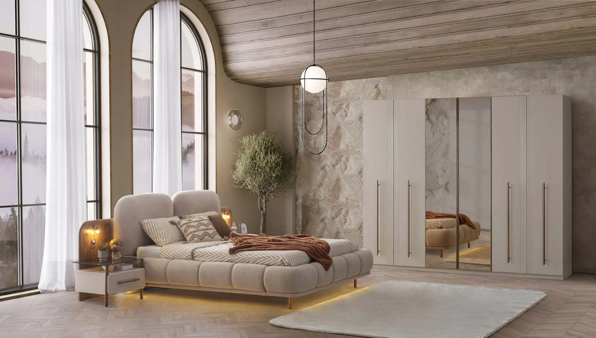 Lotus Yatak Odası & Giyinme Dolabı