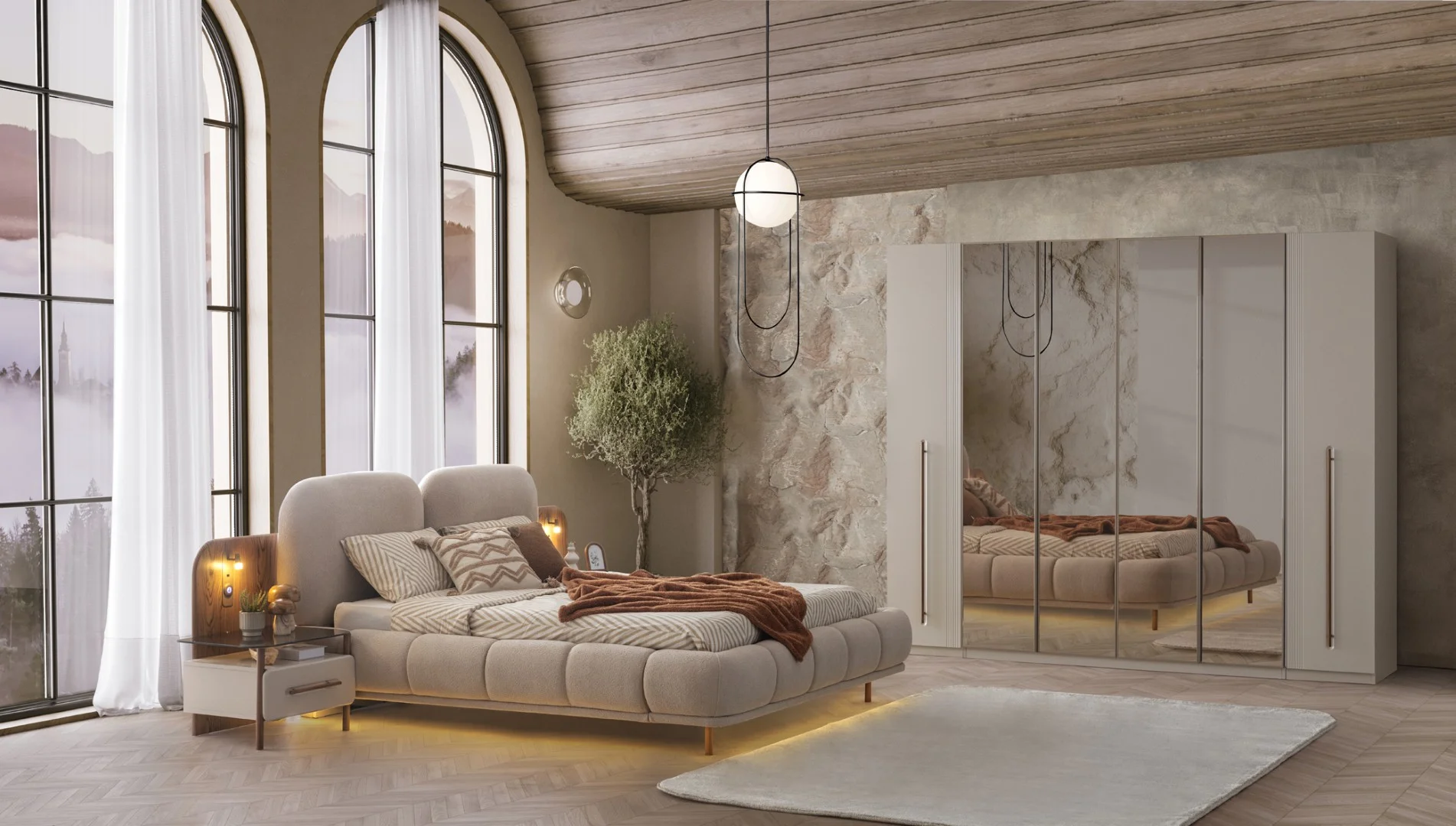 Lotus Yatak Odası & Giyinme Dolabı 3