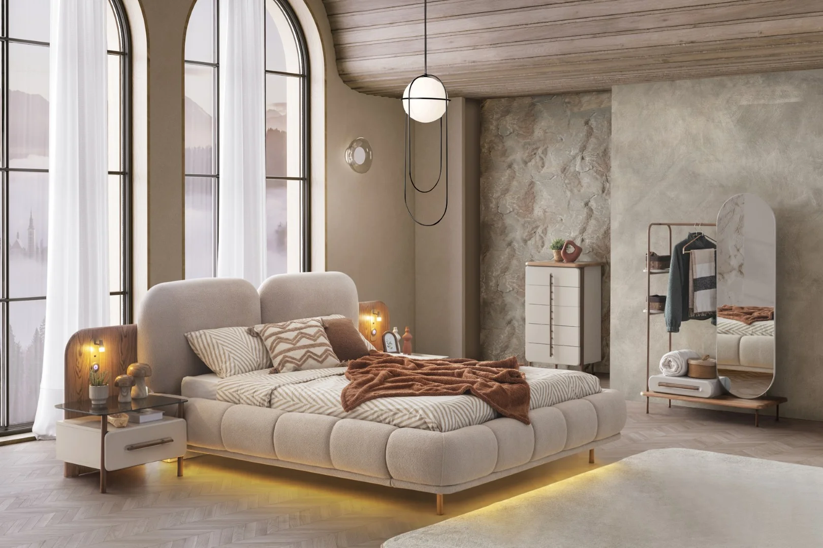 Lotus Yatak Odası & Giyinme Dolabı 7