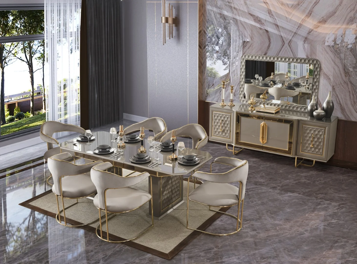 Lounge Kum Yemek Odası