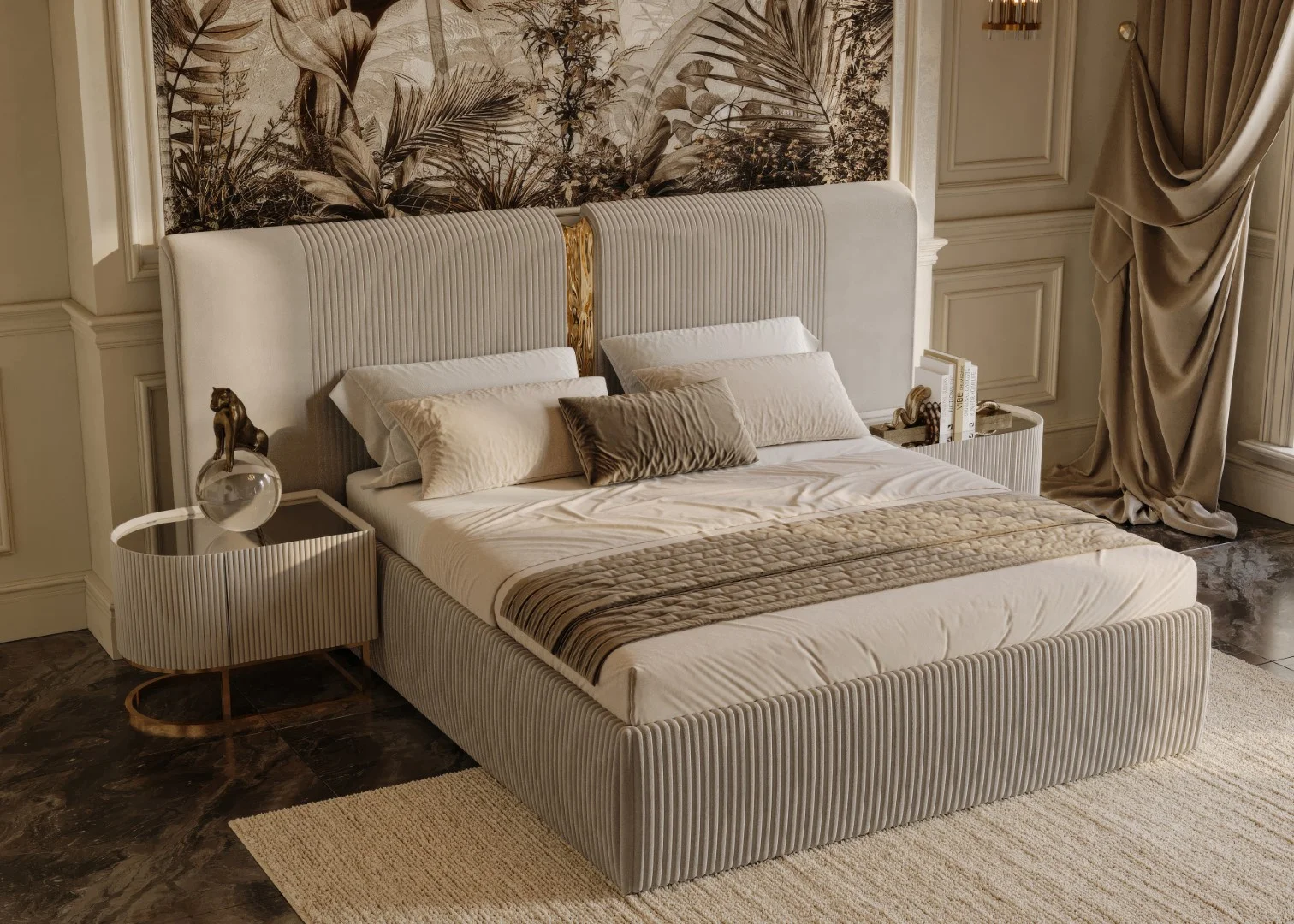 Lyon Luxury Yatak Odası - Krem