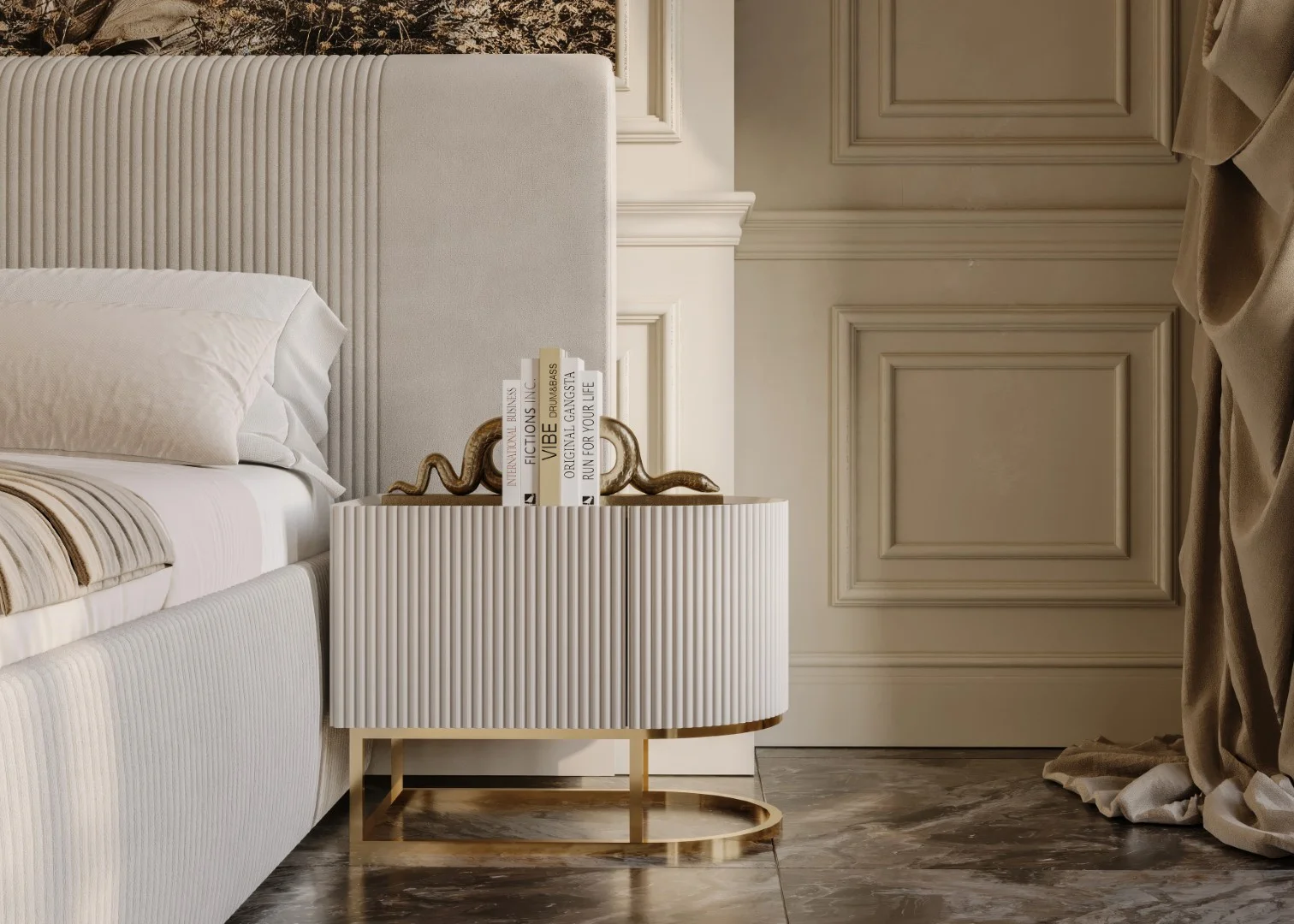 Lyon Luxury Yatak Odası - Krem 4