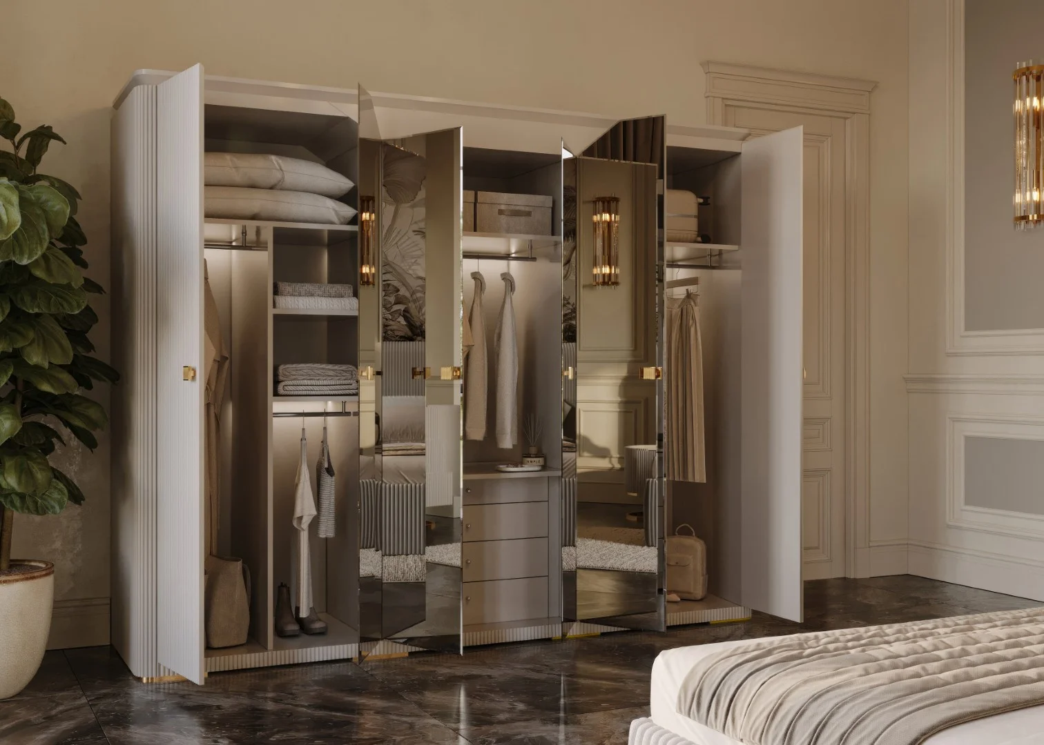 Lyon Luxury Yatak Odası - Krem 9