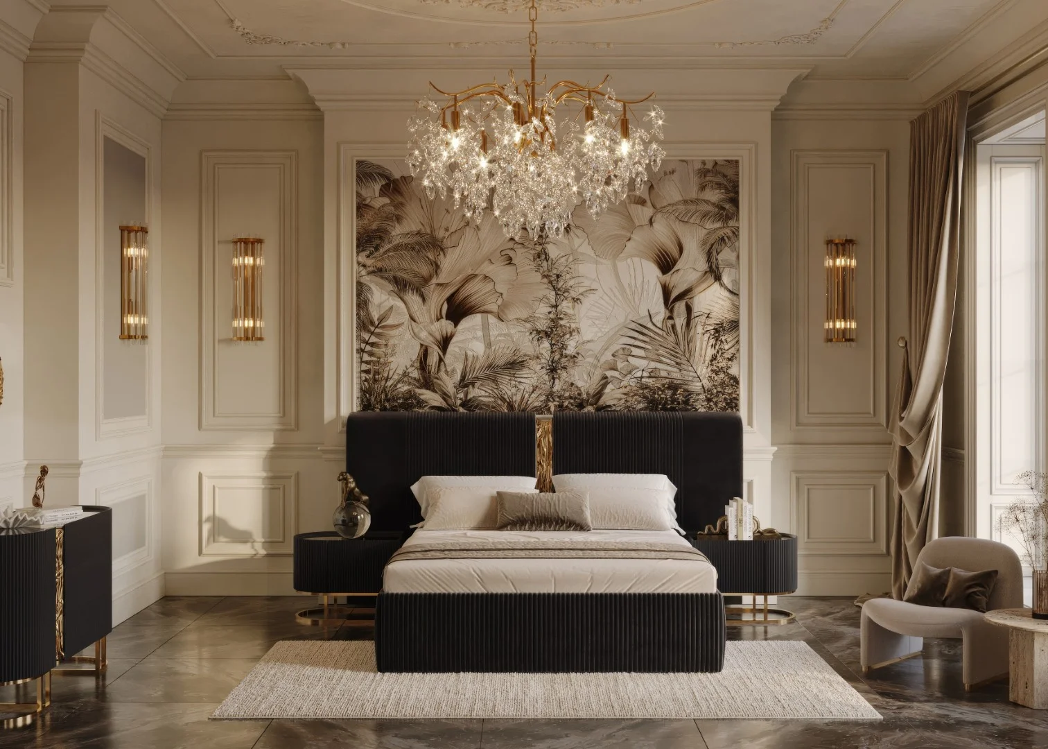 Lyon Luxury Yatak Odası - Siyah