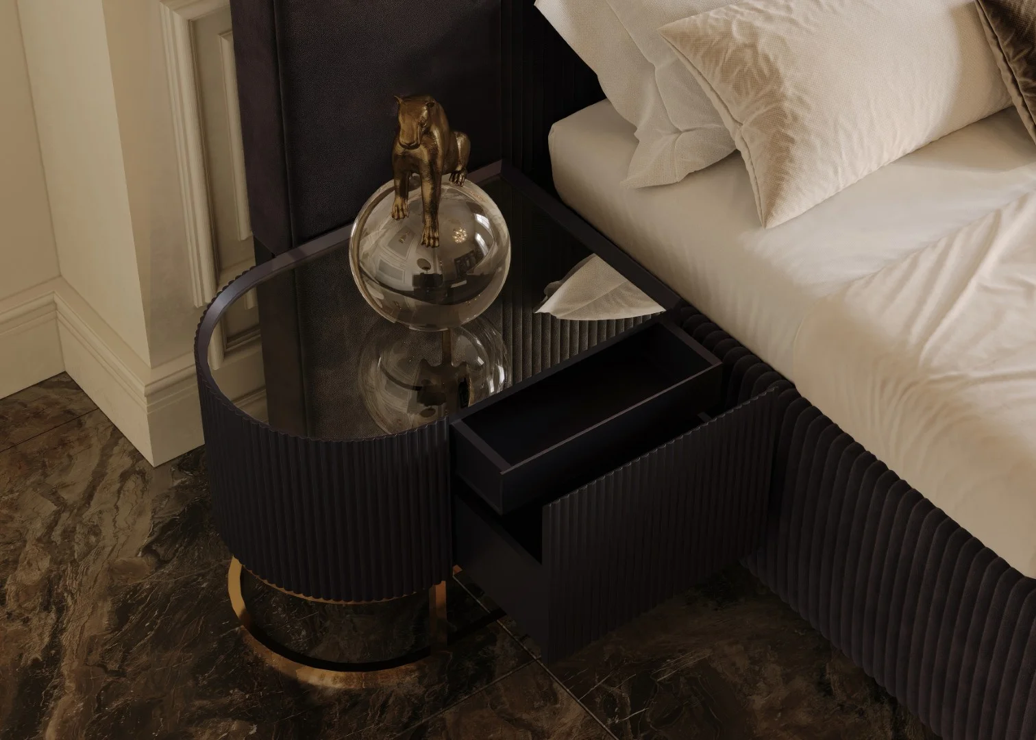 Lyon Luxury Yatak Odası - Siyah 3