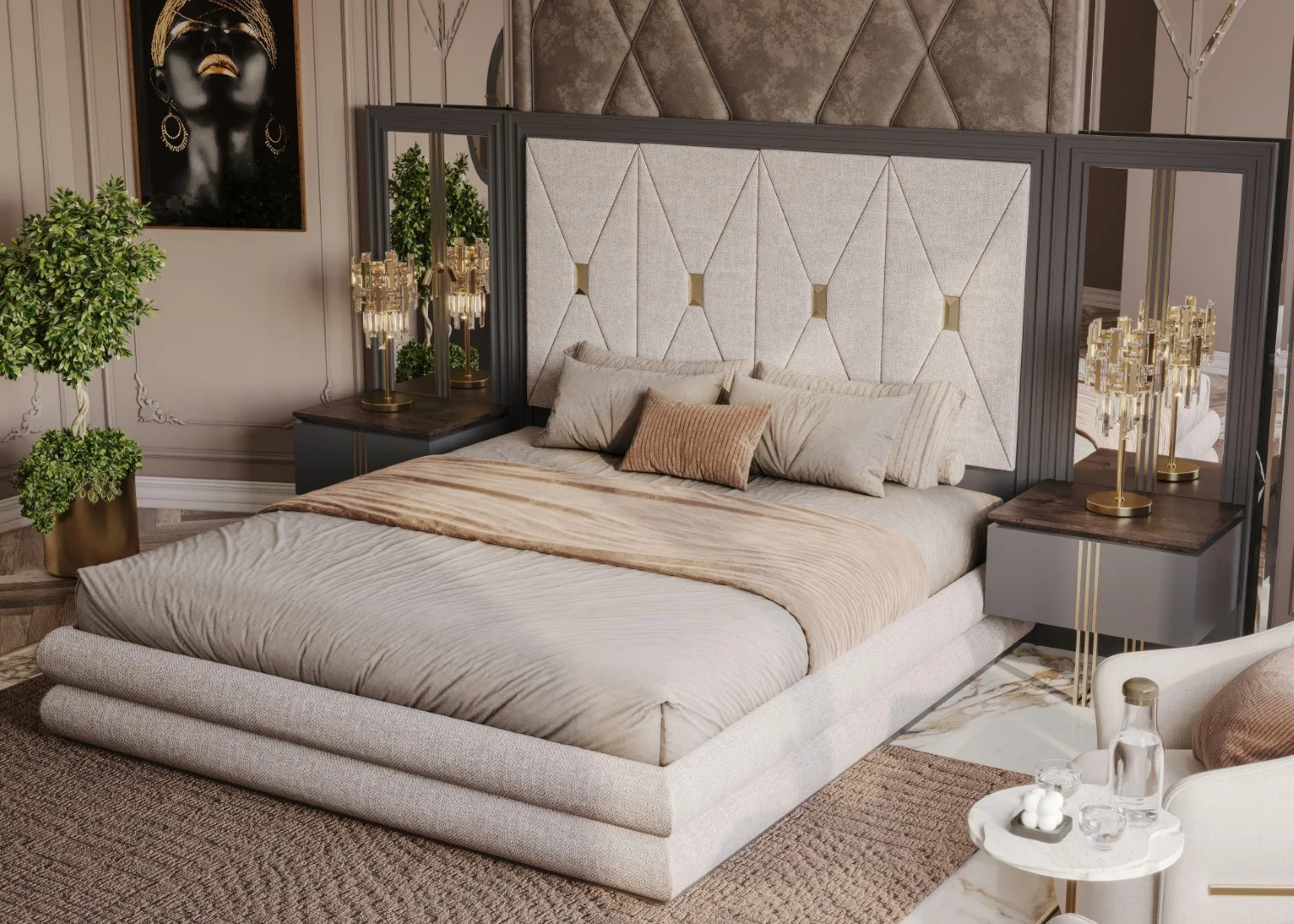 Madrid Luxury Yatak Odası - Gri