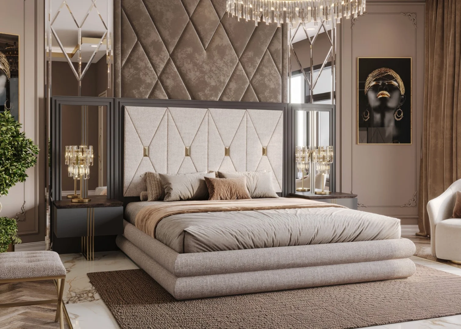 Madrid Luxury Yatak Odası - Gri 4