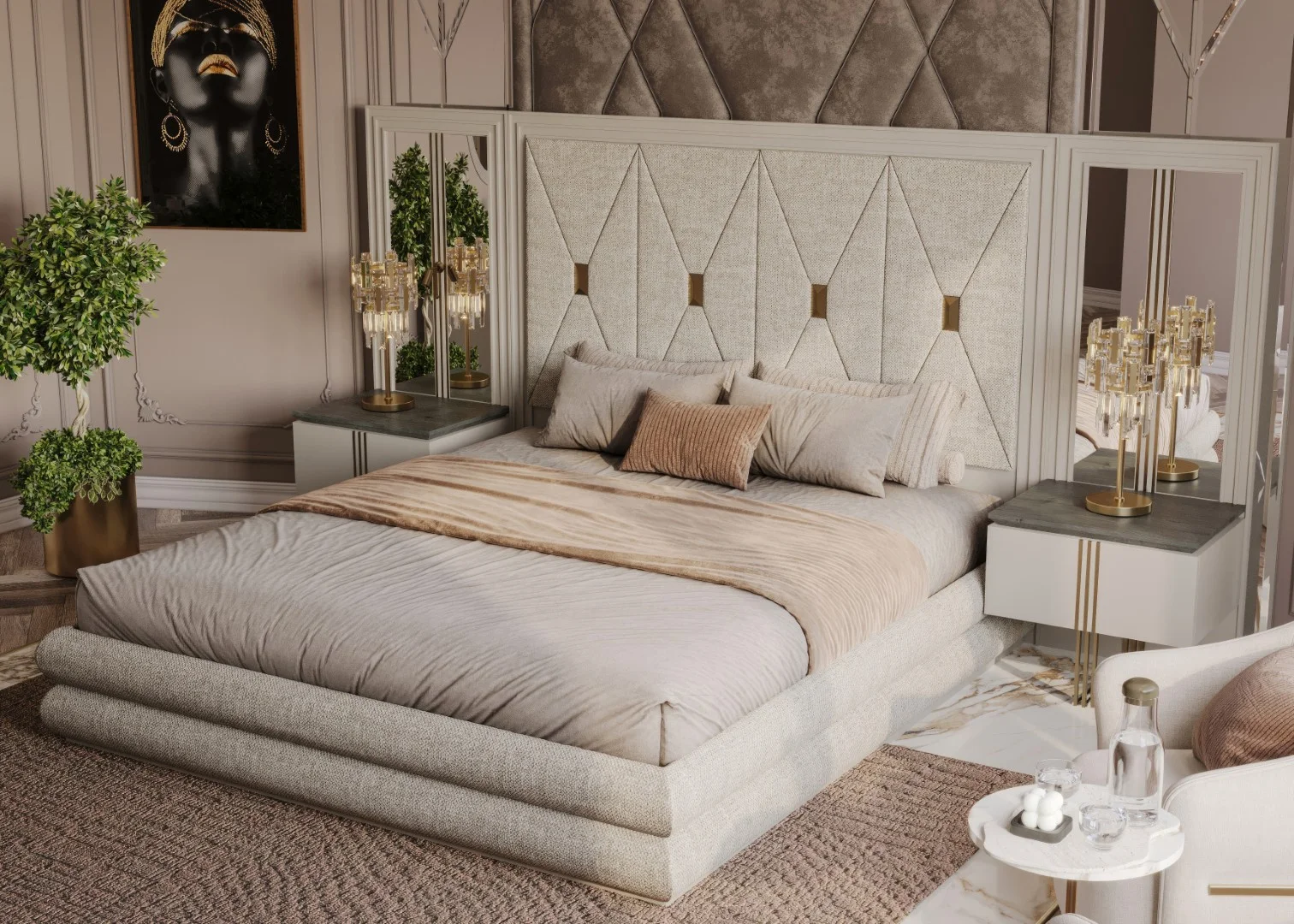 Madrid Luxury Yatak Odası - Krem