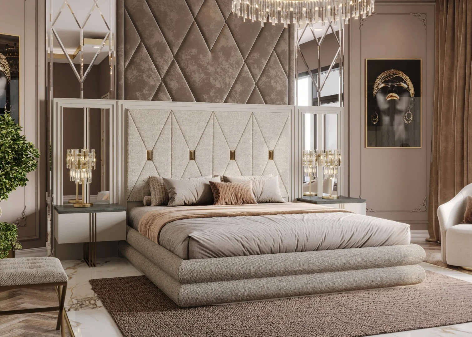 Madrid Luxury Yatak Odası - Krem 4