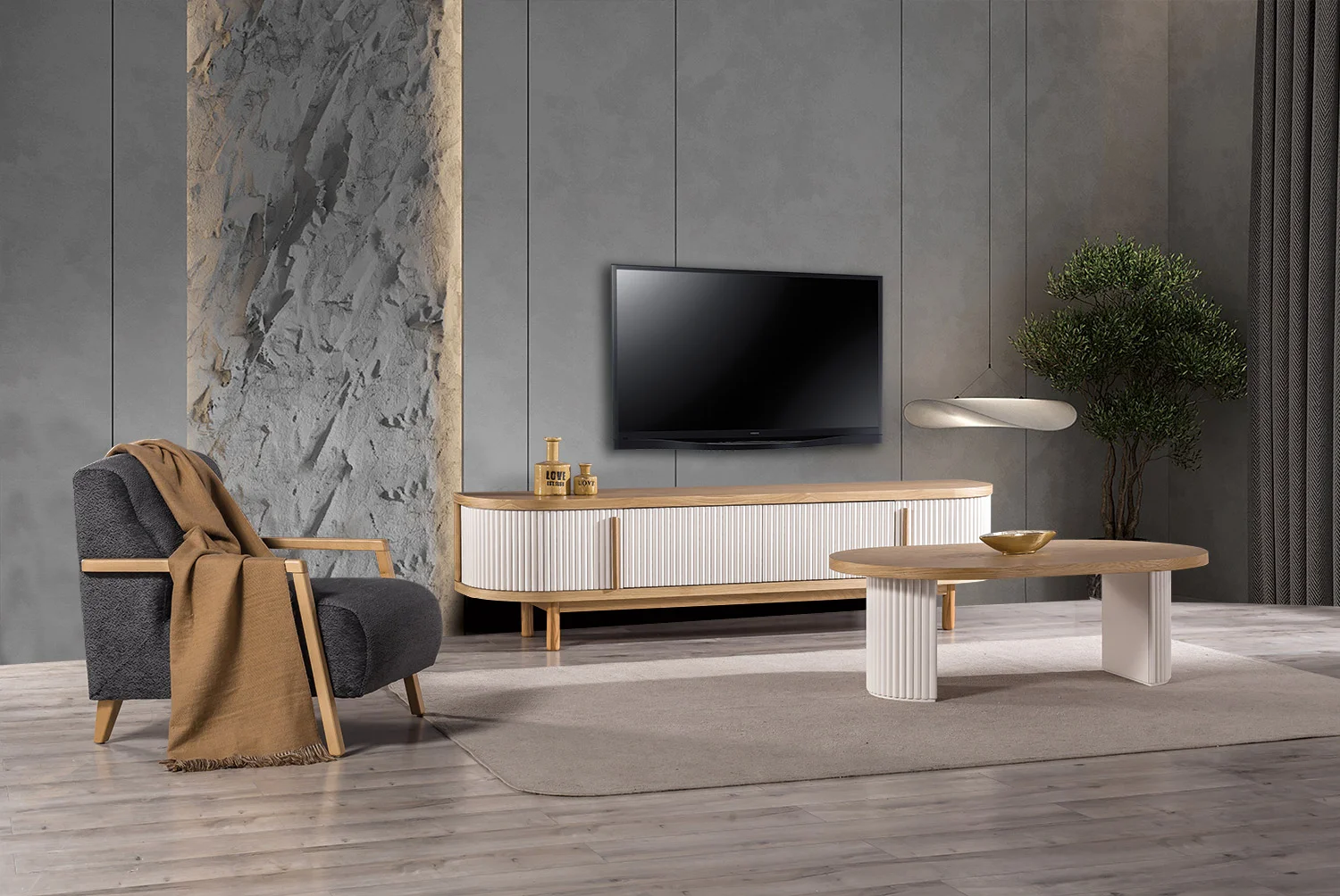 Paris Meşe Tv Ünitesi